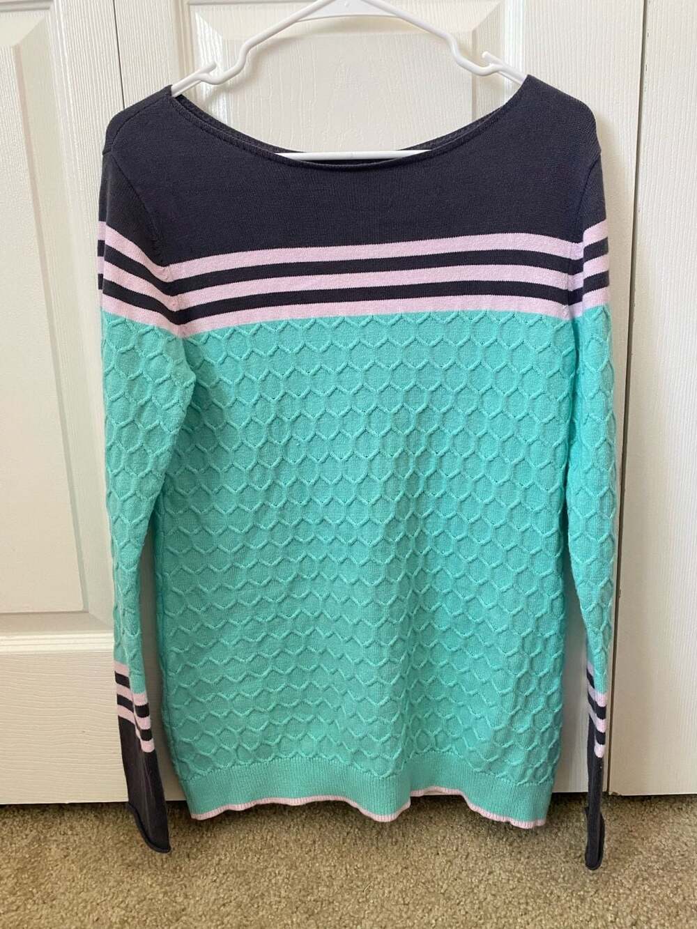 Talbots Colorblock Textured Knit Sweater